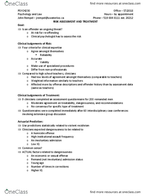 PSYCH230 Lecture Notes - Lecture 19: Solitude, Life Skills, Homicide thumbnail