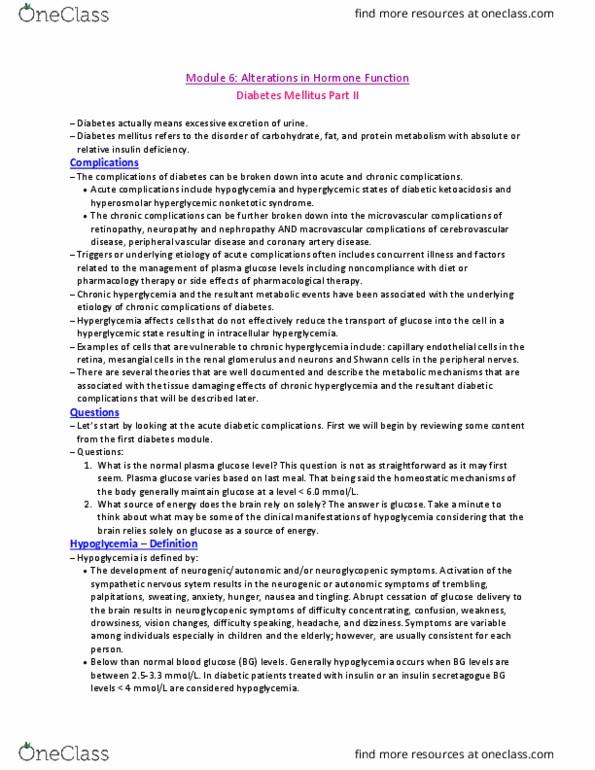 NURSING 3PA2 Lecture Notes - Lecture 6: Gabapentin, Retinal Detachment, Glycosylation thumbnail