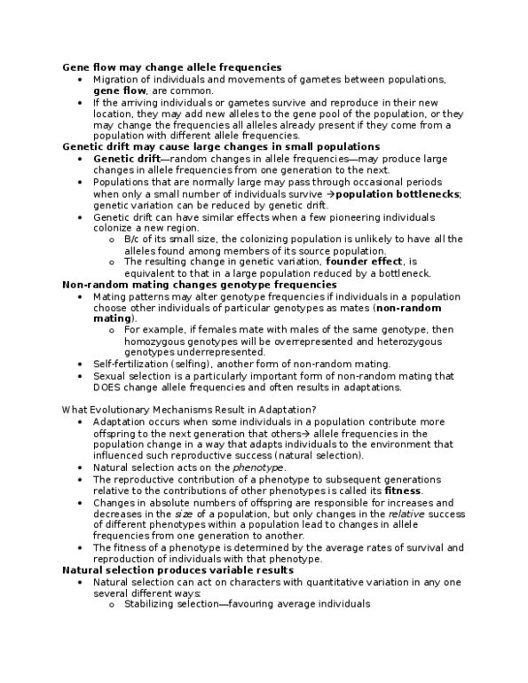 BIOL 4P08 Lecture Notes - Lecture 9: Homologous Chromosome, Zygosity, Sexual Selection thumbnail