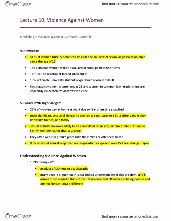 CRIM 1650 Lecture Notes - Lecture 10: Public Knowledge, Juvenile Delinquency, Acquaintance Rape thumbnail