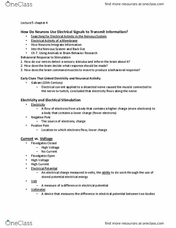 PSY-B - Psychology PSY-B 320 Lecture Notes - Lecture 5: Patch Clamp, Voltmeter, Electric Current thumbnail