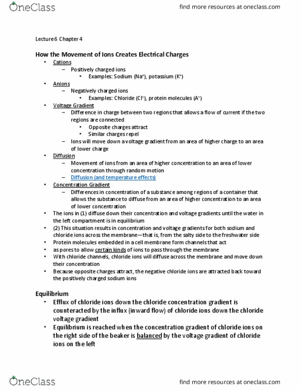 PSY-B - Psychology PSY-B 320 Lecture Notes - Lecture 6: Fluid Compartments, Electric Charge, Ion Channel thumbnail