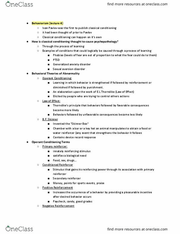 PSY 360 Lecture Notes - Lecture 4: Homeostasis, Hypoactive Sexual Desire Disorder, Generalized Anxiety Disorder thumbnail