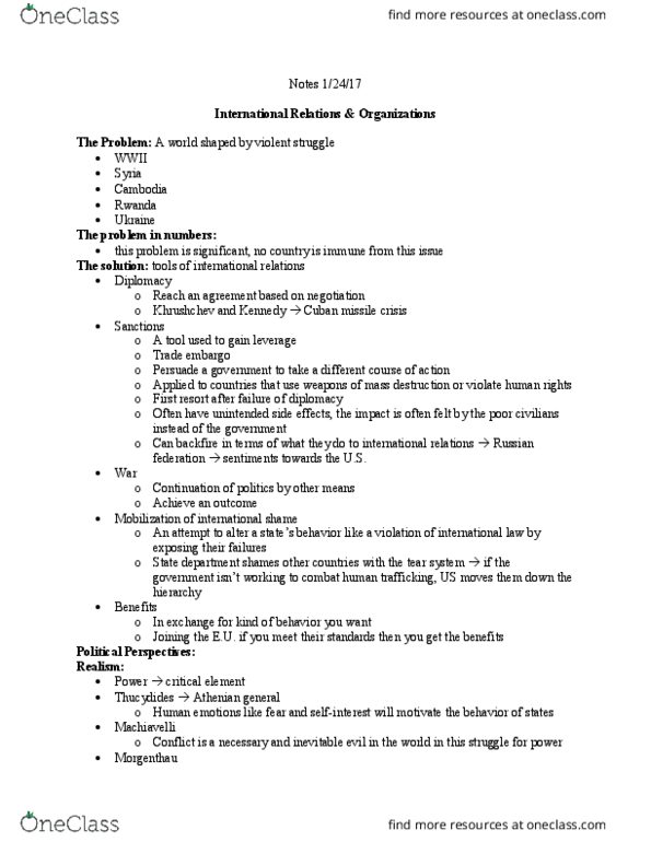 INTLSTD 101 Lecture Notes - Lecture 5: Good Governance, Multilateralism, Nationstates thumbnail