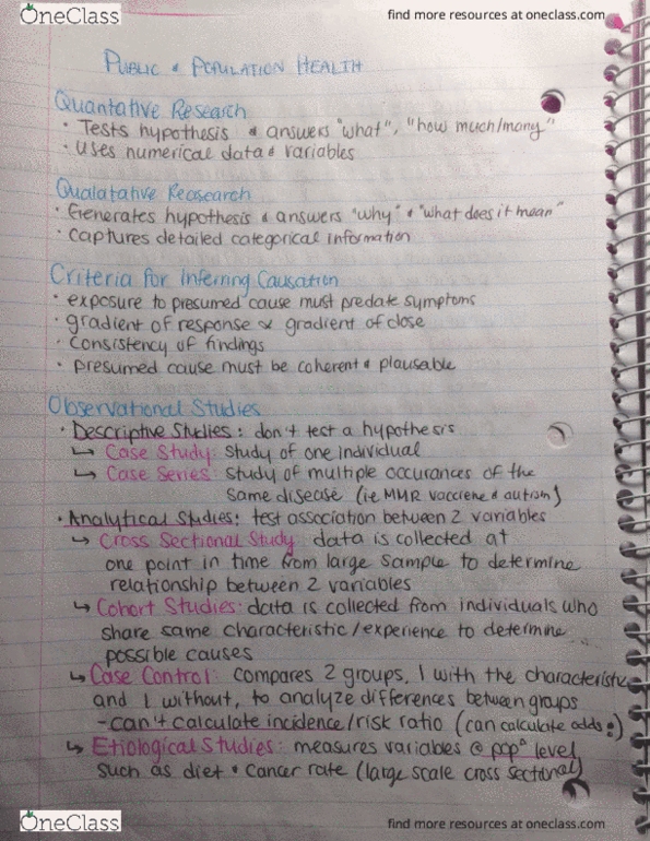 HLTH101 Lecture Notes - Lecture 3: Relative Risk, United States Equestrian Federation, Etiology thumbnail