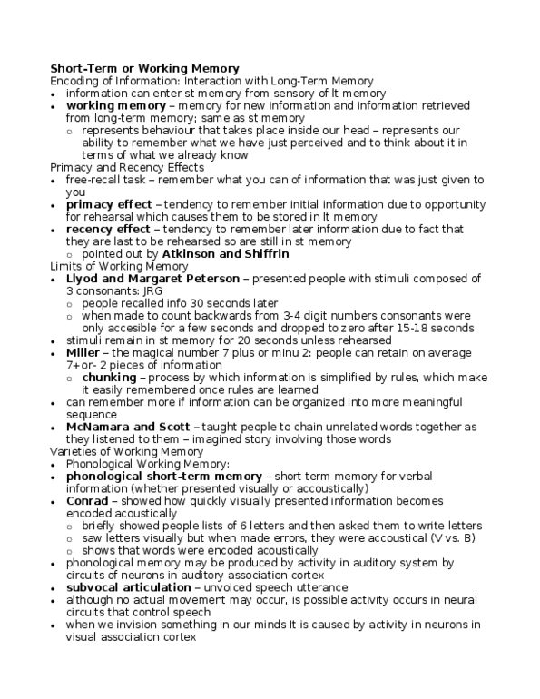 PSYC 3F40 Lecture Notes - Lecture 16: Episodic Memory, Memory Consolidation, Soltyrei thumbnail