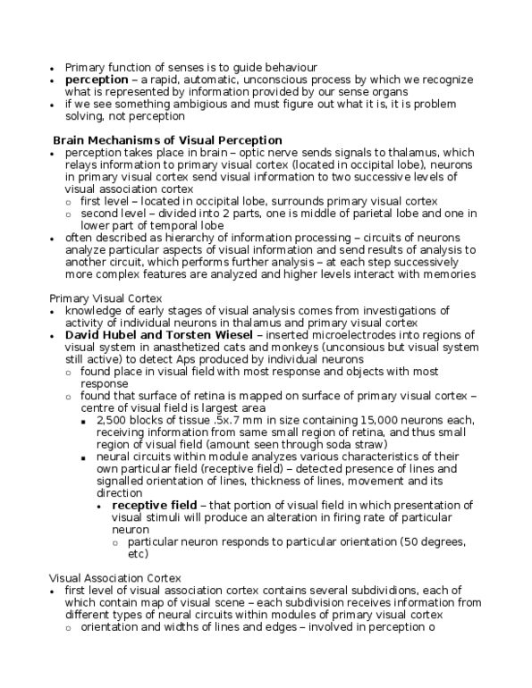 PSYC 3F40 Lecture Notes - Parallel Computing, Soda Straw, Torsten Wiesel thumbnail