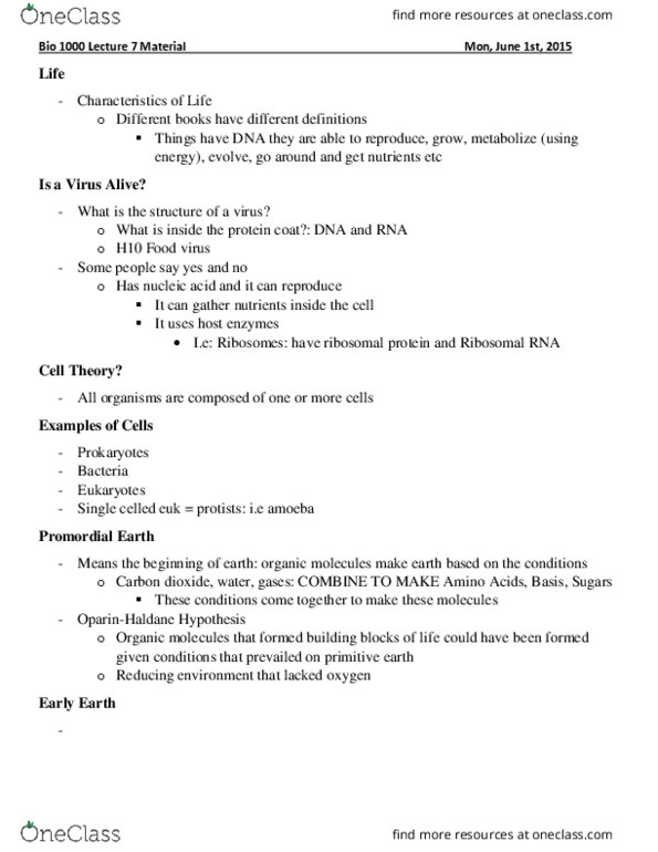 BIOL 1000 Lecture Notes - Lecture 7: Atp Synthase, Euchromatin, Iodine thumbnail