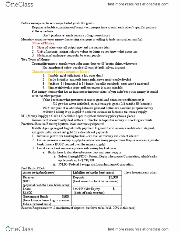 ECON 203 Lecture Notes - Lecture 6: Janet Yellen, Federal Open Market Committee, Ben Bernanke thumbnail