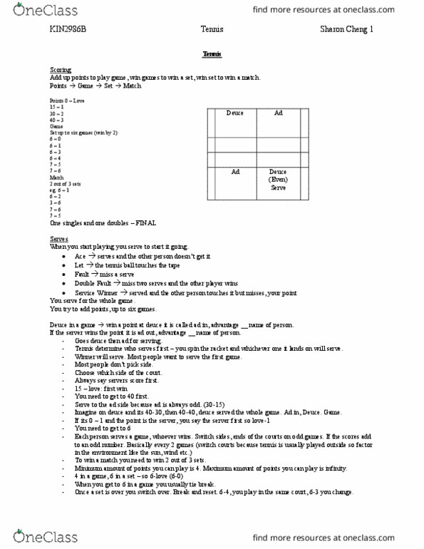 Kinesiology 2981A/B Lecture Notes - Lecture 1: Rafael Nadal, Roger Federer, Novak Djokovic thumbnail