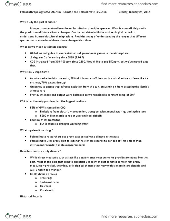 ANT-4340 Lecture Notes - Lecture 3: Astronomical Object, Micropaleontology, Milankovitch Cycles thumbnail