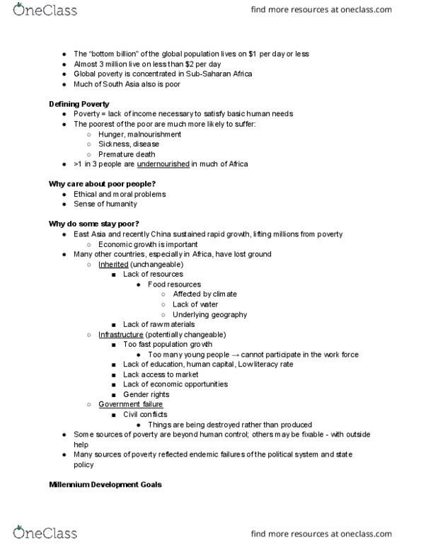 IGS 10a Lecture Notes - Lecture 8: The Bottom Billion, Debt Relief, International Development Association thumbnail