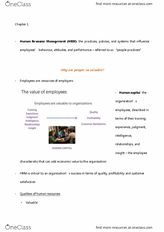 Management and Organizational Studies 1021A/B Chapter Notes - Chapter 1: Job Design, Business Partner, Job Analysis thumbnail