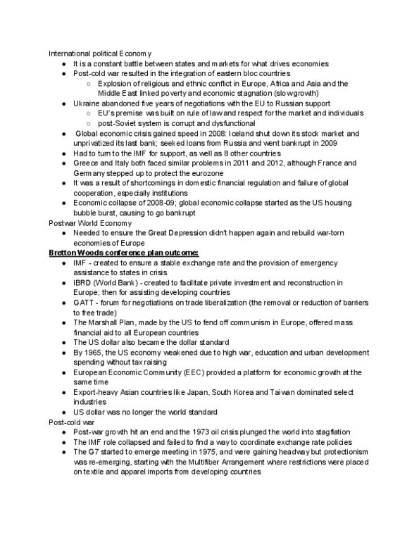 POLS 1500 Chapter Notes - Chapter 11: Human Security, Group Of 77, Structural Adjustment thumbnail