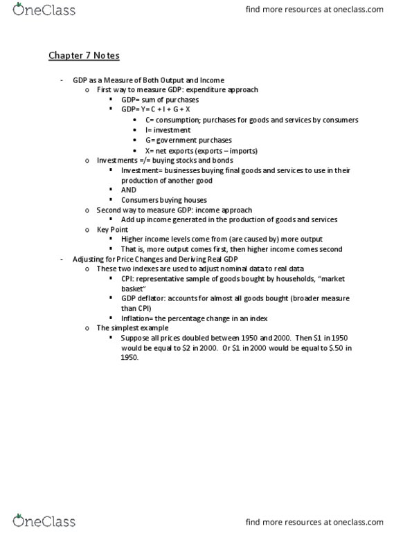 ECO-2013 Lecture Notes - Lecture 7: Gdp Deflator, Business Cycle, Level Of Measurement thumbnail