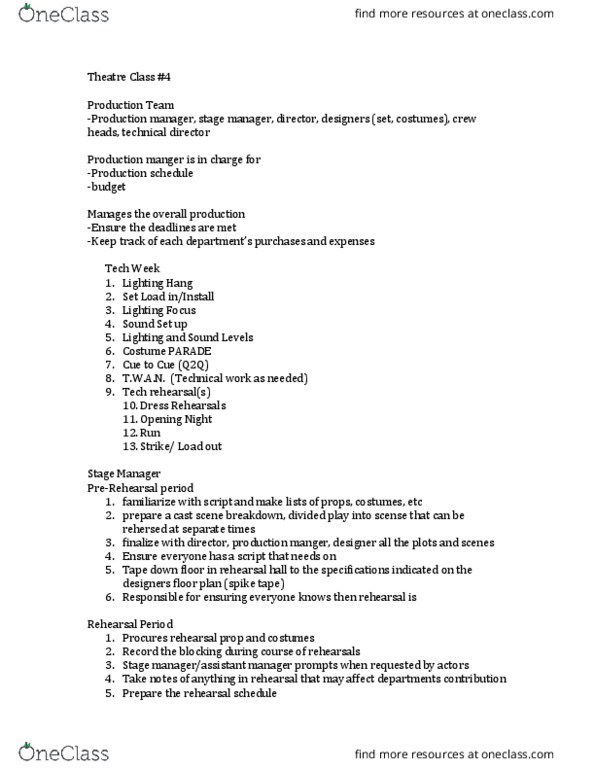 THE 1101 Lecture Notes - Lecture 4: Production Schedule thumbnail