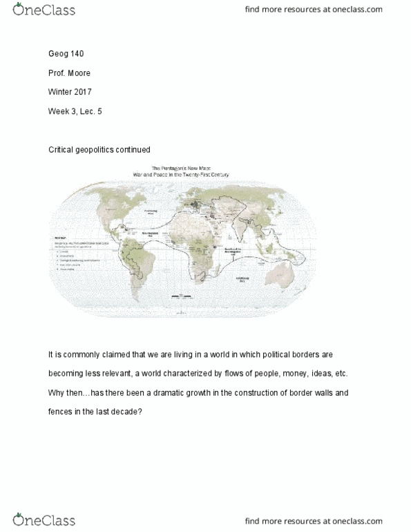 GEOG 140 Lecture Notes - Lecture 5: Atal Bihari Vajpayee, Critical Geopolitics, Domino Theory thumbnail