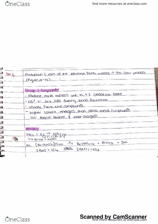 CHEM 2030 Lecture 6: c6 Alkali Earth Metals & Boron Family thumbnail