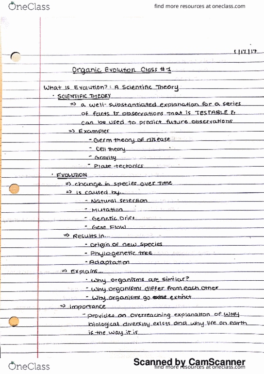 BISC 2450 Lecture 1: Organic Evolution Class 1 thumbnail