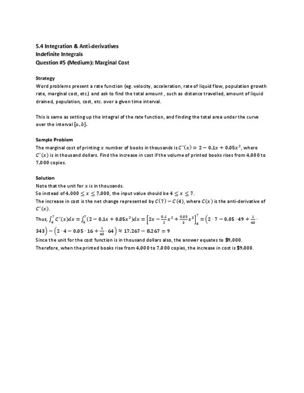 MAT136H1 Lecture Notes - Marginal Cost, Rate Function, Antiderivative thumbnail