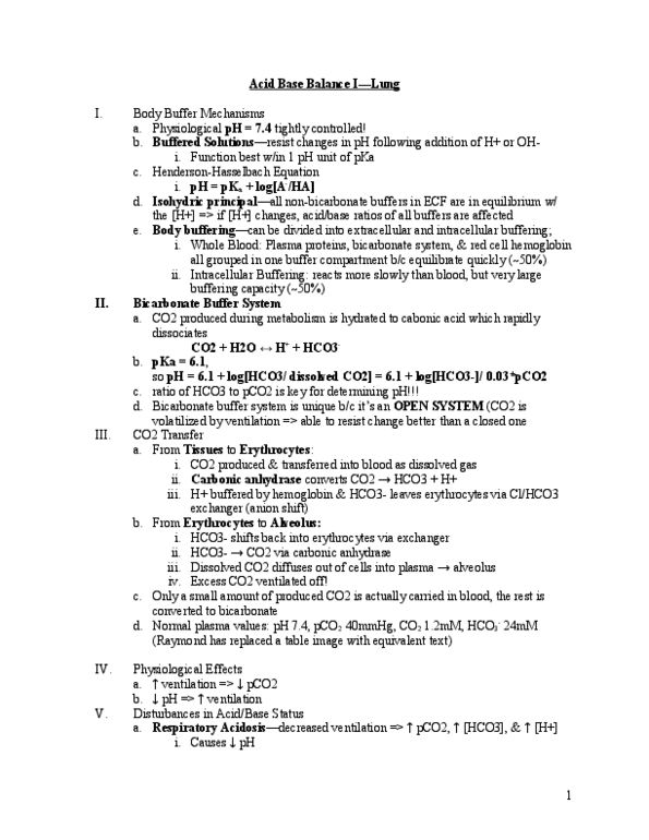 BIOL 2P93 Lecture Notes - Ion, Hemoglobin, Acidosis thumbnail