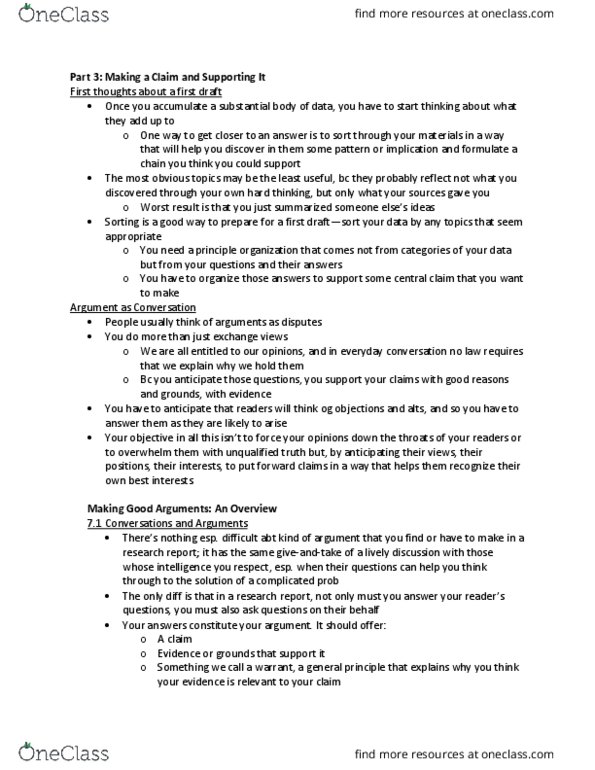 COMM212 Chapter 1: booth et al notes thumbnail