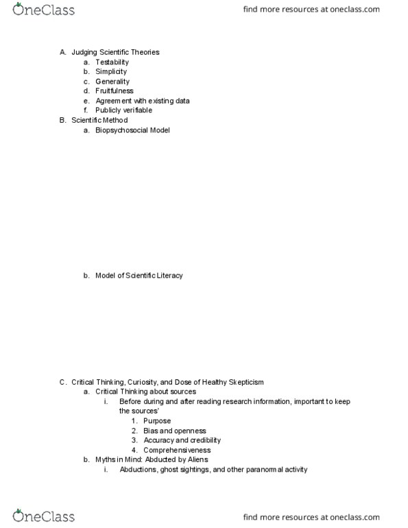 01:830:311 Lecture Notes - Lecture 2: Reflex Arc, Palmar Grasp Reflex, Neural Adaptation thumbnail