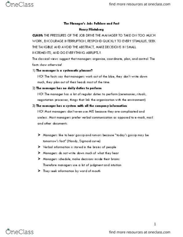 COMM 210 Lecture Notes - Lecture 8: Henry Mintzberg, Sigmoid Function thumbnail