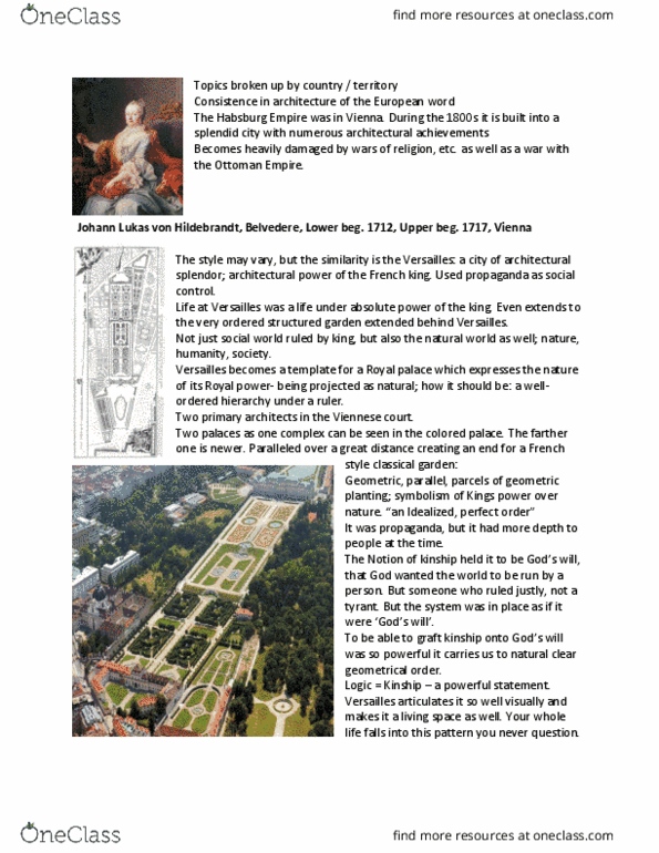 ARTH 2510 Lecture Notes - Lecture 4: Johann Lukas Von Hildebrandt, Johann Bernhard Fischer Von Erlach, Peterskirche, Vienna thumbnail