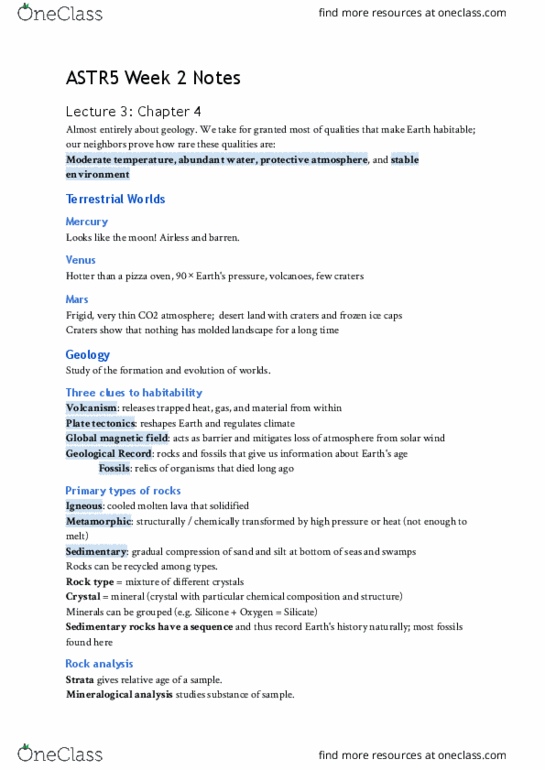 ASTR 5 Lecture Notes - Lecture 3: San Andreas Fault, Continental Crust, Plate Tectonics thumbnail