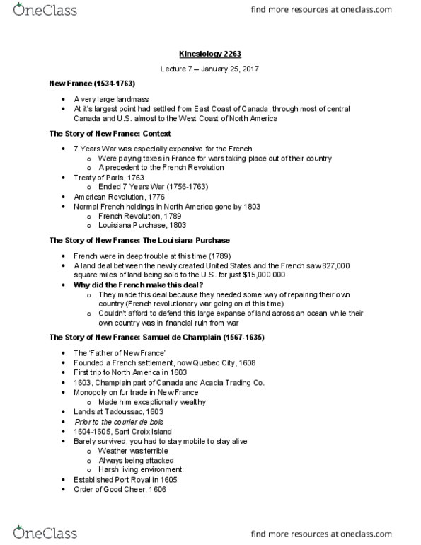 Kinesiology 2263F/G Lecture Notes - Lecture 7: Tadoussac, Offal, Lard thumbnail