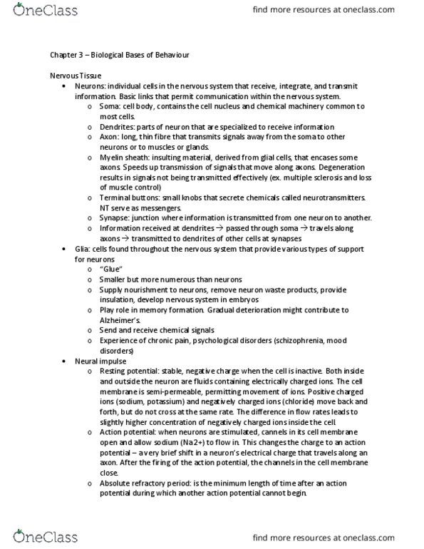 PSYC 1020H Chapter Notes - Chapter 3: Functional Magnetic Resonance Imaging, Neuroglia, Curare thumbnail