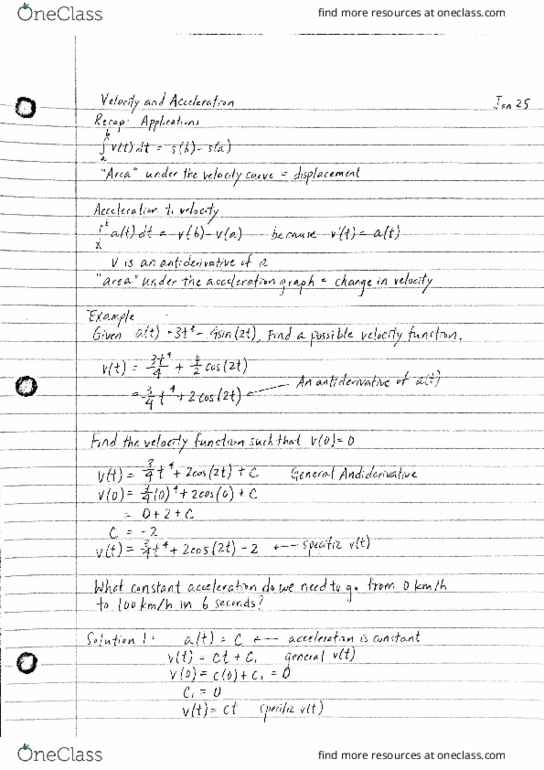 MATH 103 Lecture Notes - Lecture 10: Antiderivative thumbnail