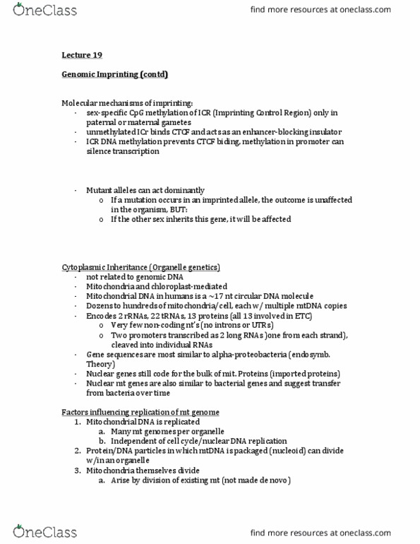 BIOL 202 Lecture Notes - Lecture 19: Lysine, Ctcf, Enzyme thumbnail