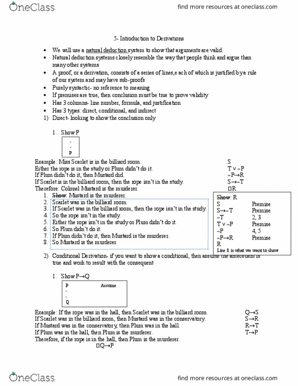 PHILOS 31 Lecture Notes - Lecture 5: List Of Cluedo Characters, Natural Deduction, Logical Biconditional thumbnail