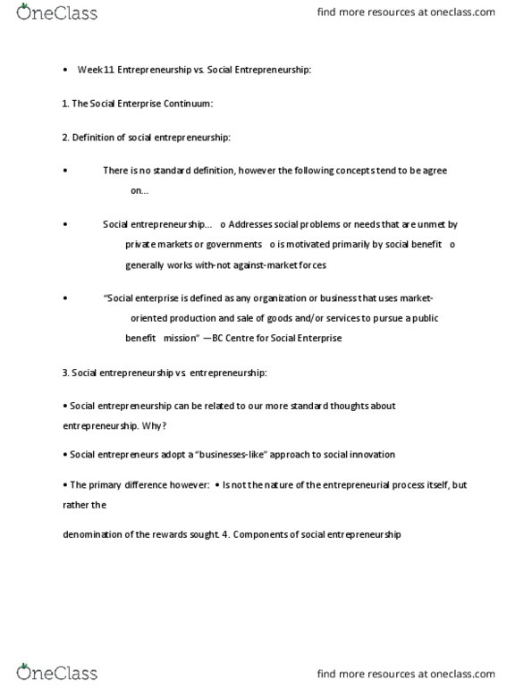 COMM 320 Lecture Notes - Lecture 11: Standard-Definition Television, Social Entrepreneurship thumbnail