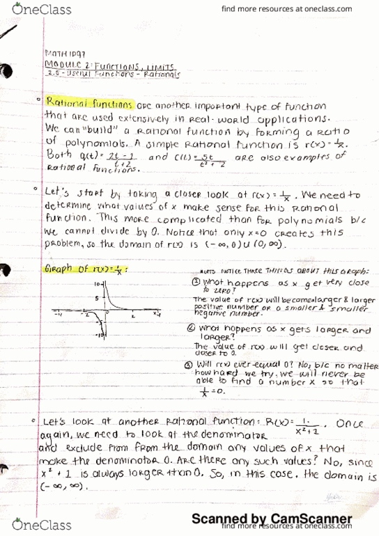MATH 1P97 Lecture 10: Online (Module 2: Functions & Limits) Chapter 2.5 - Useful Functions - Rationals thumbnail