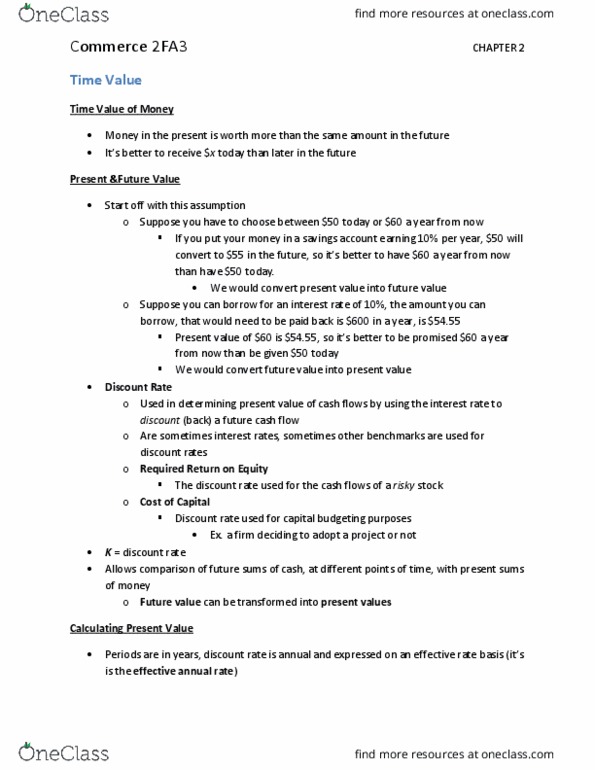 COMMERCE 2FA3 Lecture 2: Time Value thumbnail