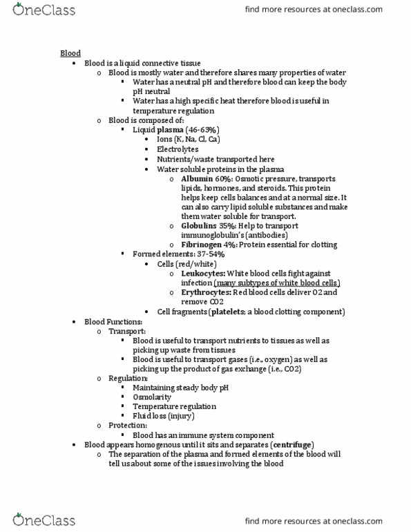 PNB 2265 Lecture Notes - Lecture 1: Folic Acid, Phagocytosis, Thalassemia thumbnail