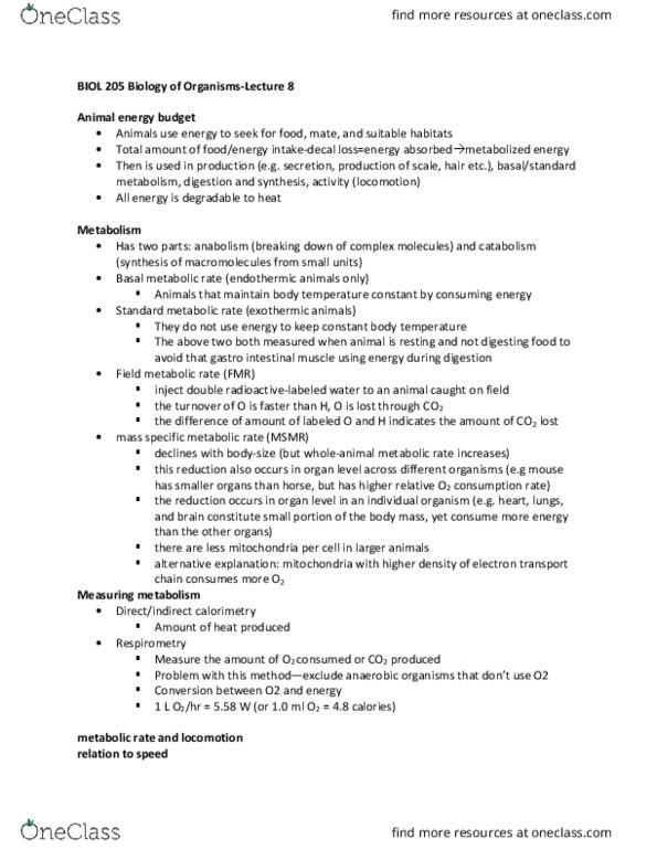 Biol Lecture Notes Winter Lecture Respirometry Anabolism