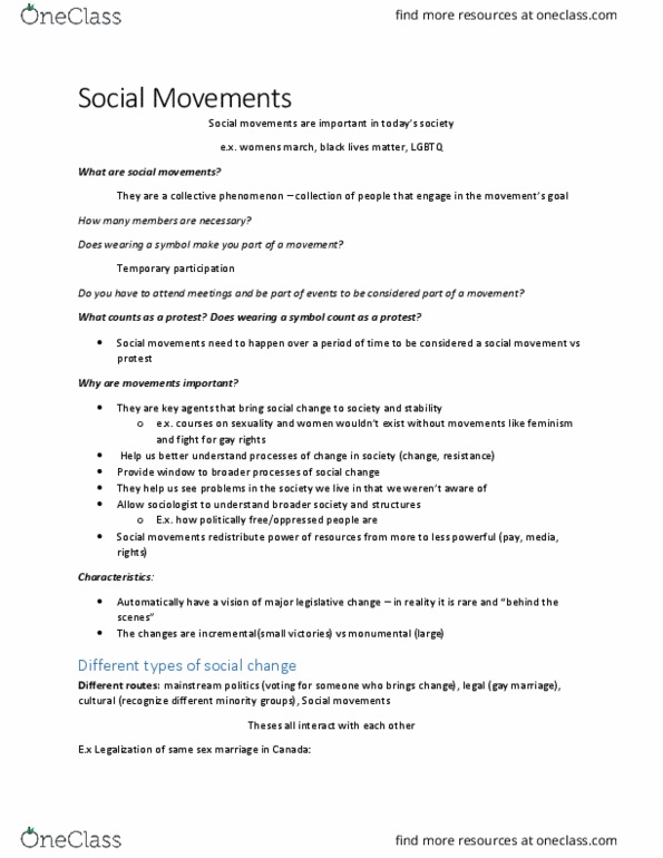 SOCI 1002 Lecture Notes - Lecture 3: Speedstep, Social Actions, Collective Action thumbnail