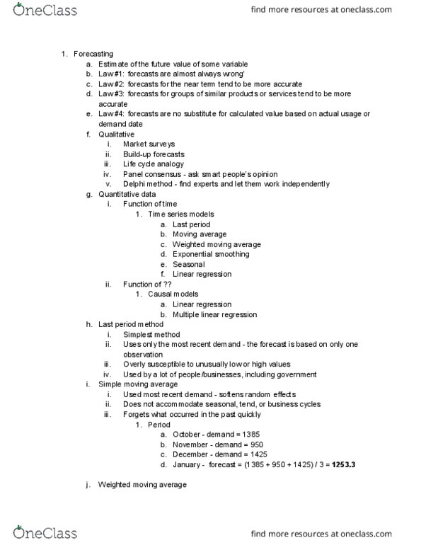 SCM 301 Lecture Notes - Lecture 6: Random Effects Model, Mean Squared Error, Delphi Method thumbnail