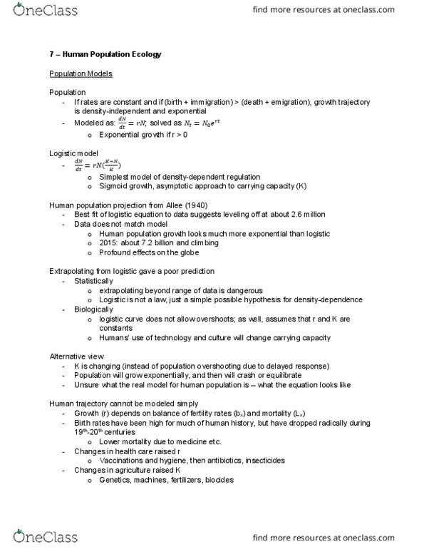 BIO220H1 Lecture 7: Human Population Ecology thumbnail