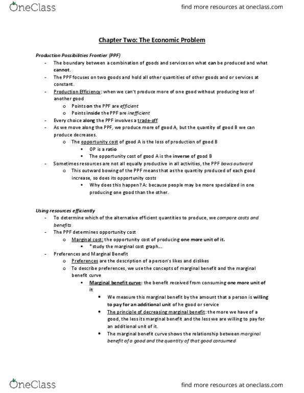 ECON 103 Lecture Notes - Lecture 2: Capital Accumulation, Technological Change, Absolute Advantage thumbnail