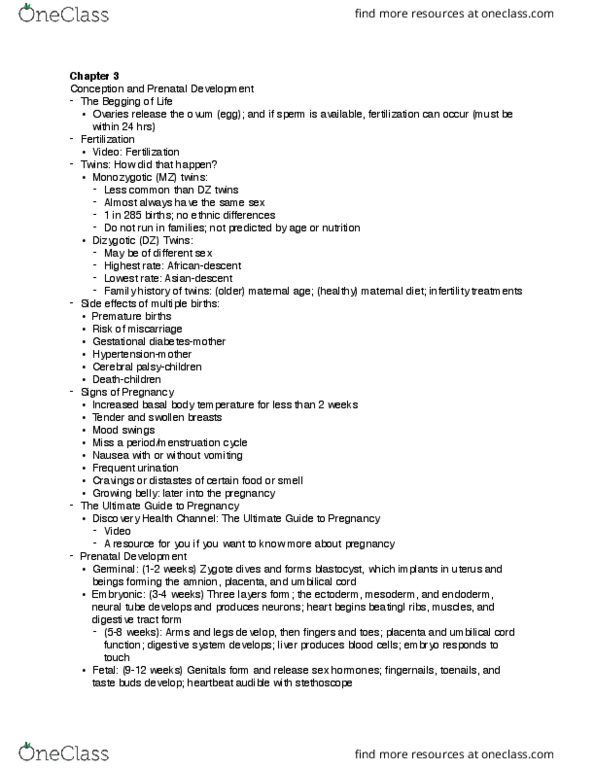 CYAF 160 Lecture Notes - Lecture 5: Frequent Urination, Umbilical Cord, Fetus thumbnail