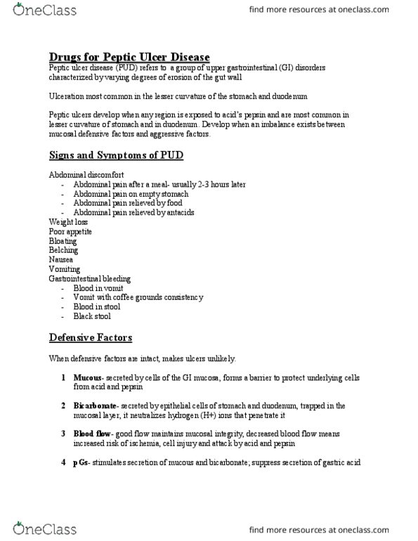 NURS 2004 Lecture Notes - Lecture 5: Headache, Bile Acid, Stomach Cancer thumbnail