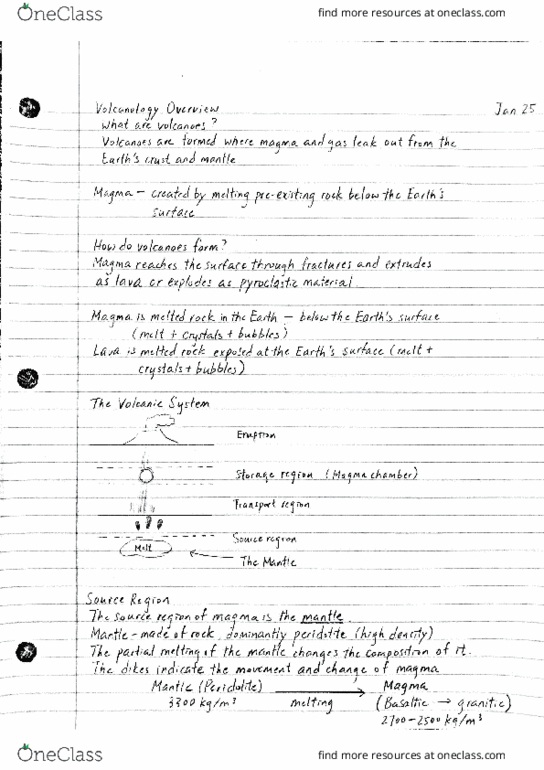 EOSC 114 Lecture Notes - Lecture 9: Mafic, Igneous Rock, Extrusive Rock thumbnail