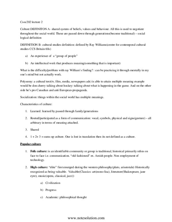 SOC 202 Lecture Notes - Fax, Folklore, Polysemy thumbnail