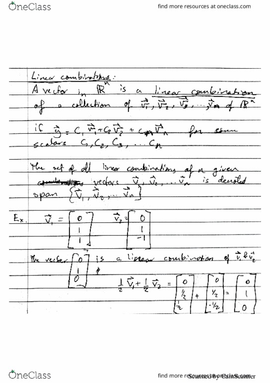 MATH 220 Lecture 6: 1.3 Vectors, Linear Combinations, Span Part 2 thumbnail
