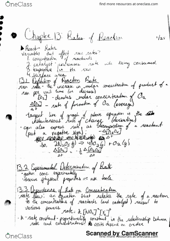 CHEM 1322 Chapter 13: Chem Chapter 13: Rates of Reaction thumbnail